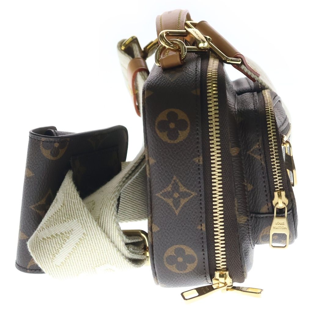 Louis Vuitton Monogram Utility Shoulder Bag Brown Leather Gold — view 3