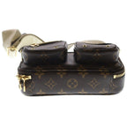 Louis Vuitton Monogram Utility Shoulder Bag Brown Leather Gold — view 4