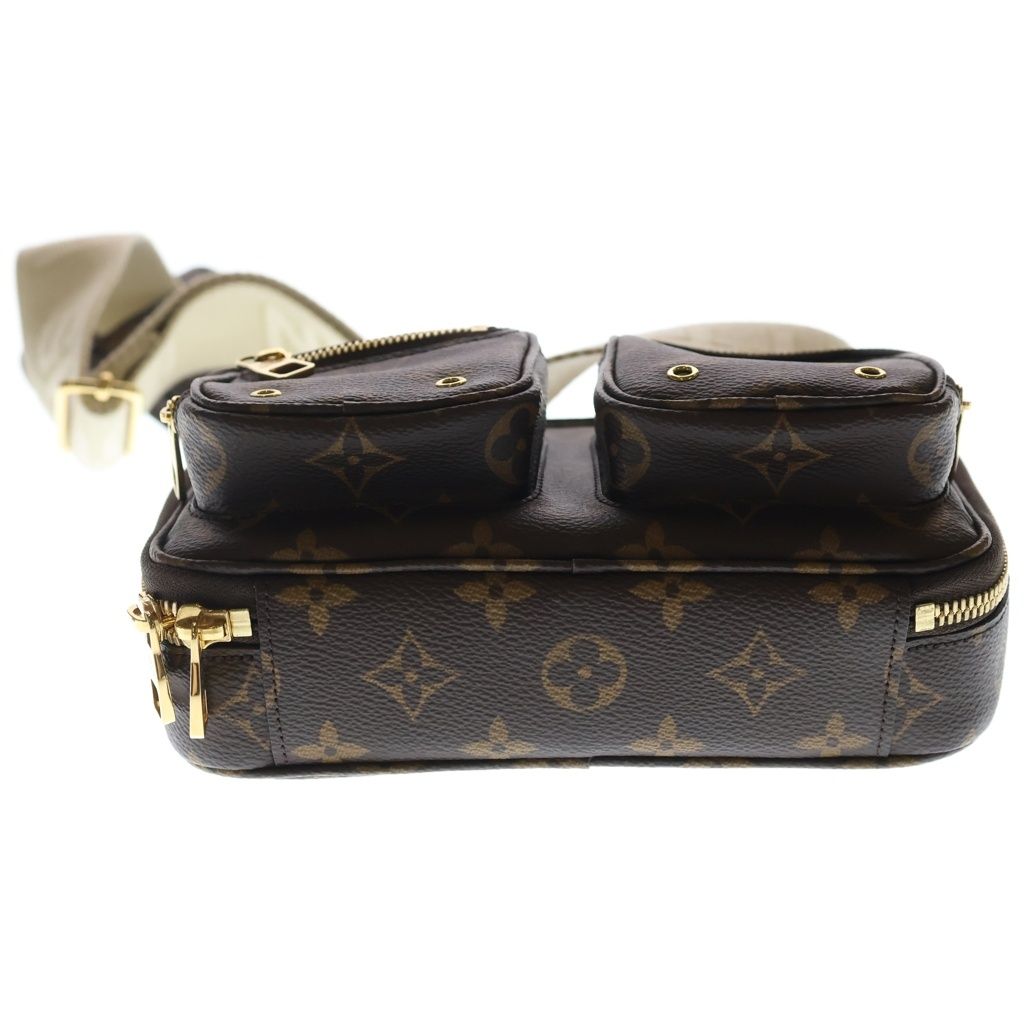 Louis Vuitton Monogram Utility Shoulder Bag Brown Leather Gold — view 4