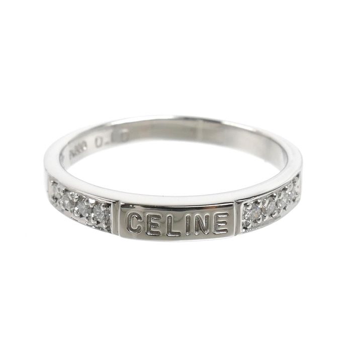 Celine Platinum Ring Diamond Vintage — view 3