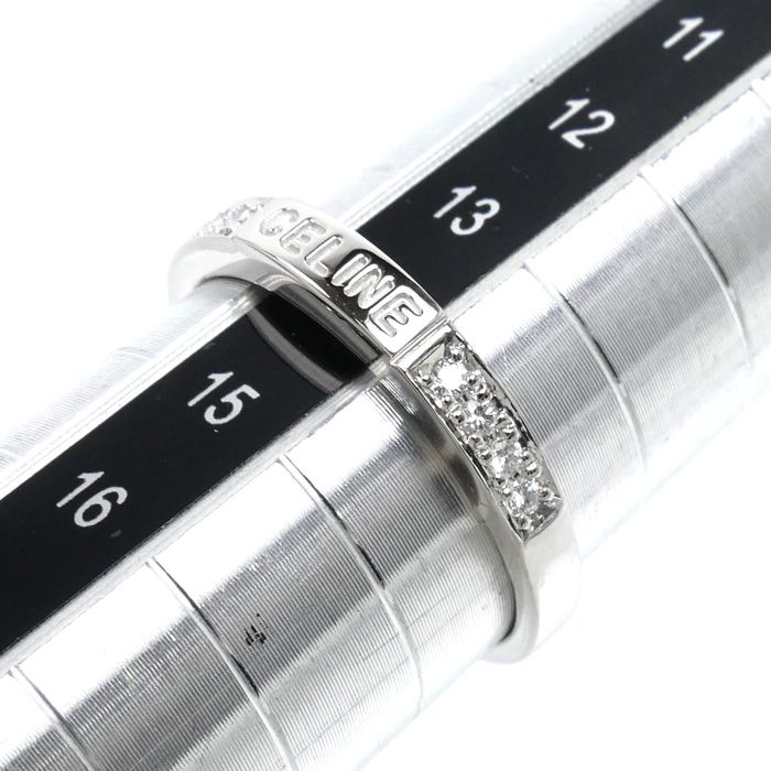 Celine Platinum Ring Diamond Vintage — view 6
