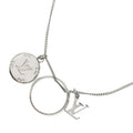 Louis Vuitton Monogram Ring Pendant Chain Silver