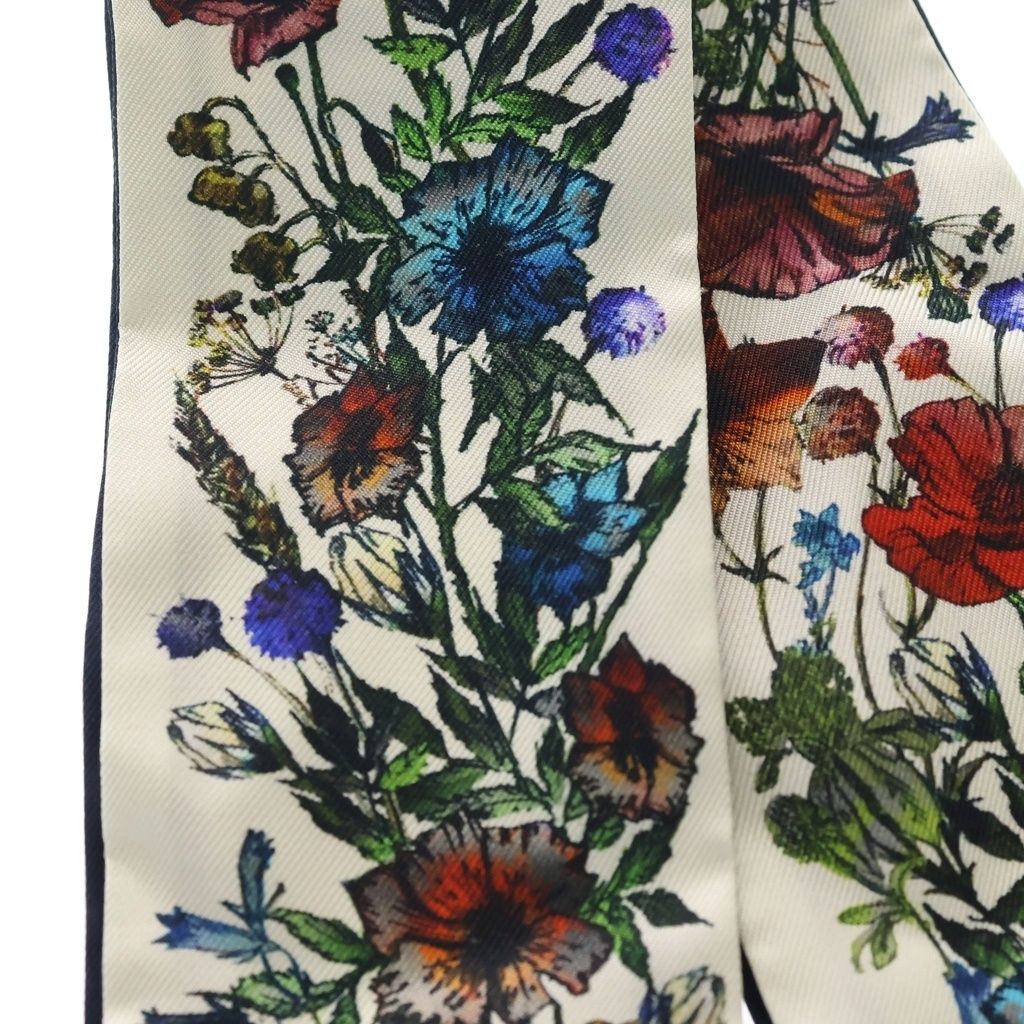 Dior D-millefiori Mitzah Flower Print Silk Twilly Scarf — view 2