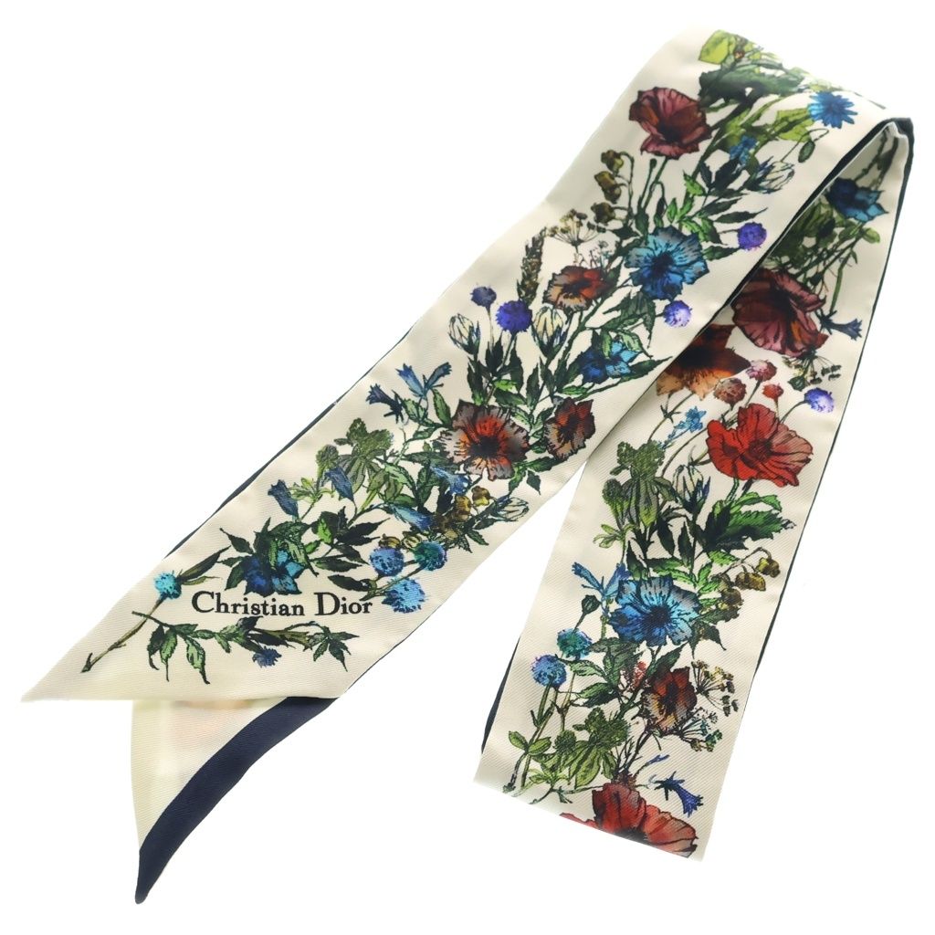 Dior D-millefiori Mitzah Flower Print Silk Twilly Scarf