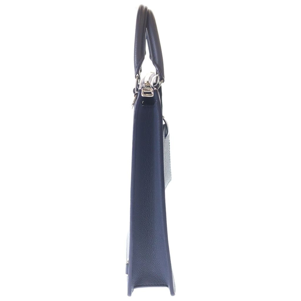 Louis Vuitton Water Monogram Sac Plat Messenger Tote Bag Navy Leather Silver — view 3