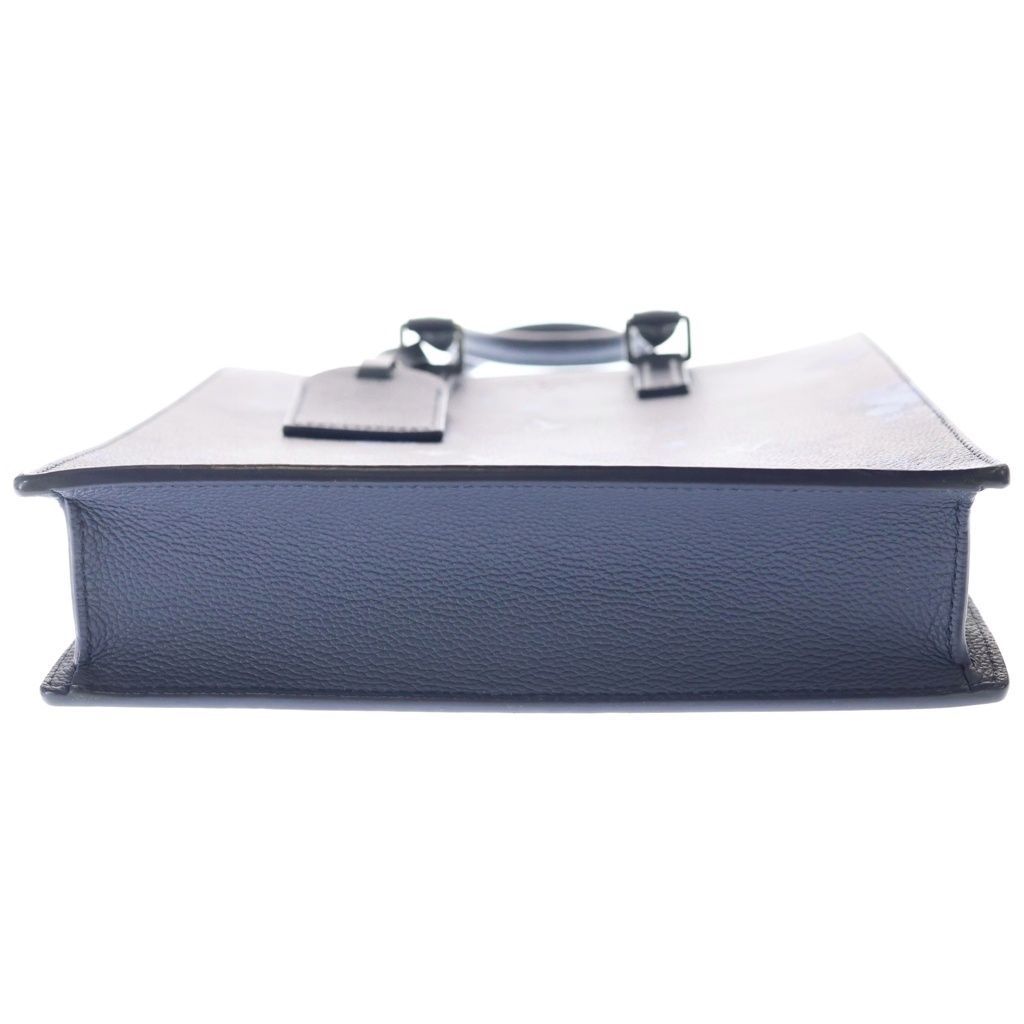 Louis Vuitton Water Monogram Sac Plat Messenger Tote Bag Navy Leather Silver — view 4