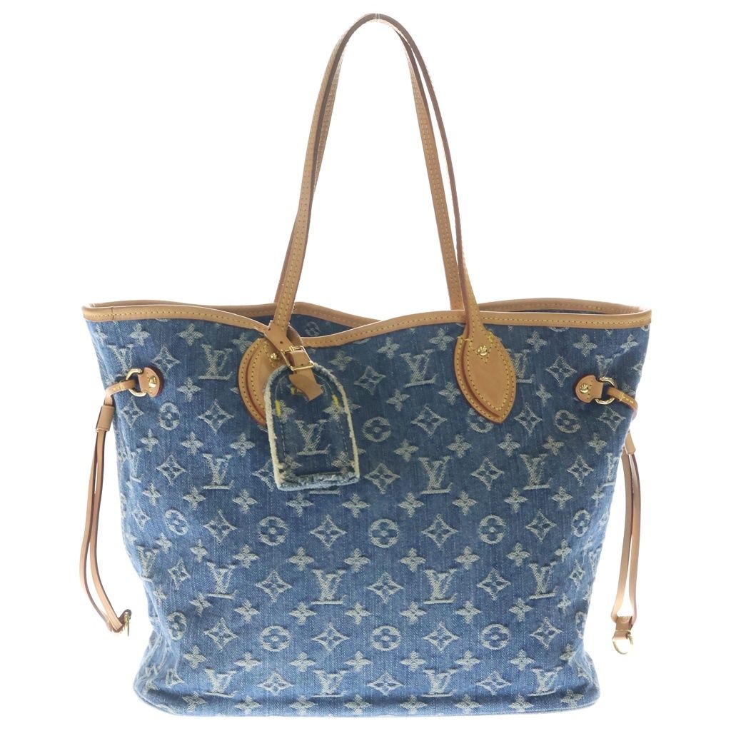Louis Vuitton Monogram Denim Neverfull MM Hand Tote Bag Indigo