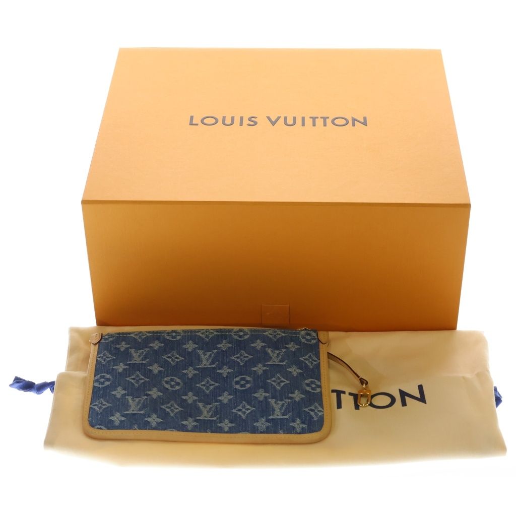 Louis Vuitton Monogram Denim Neverfull MM Hand Tote Bag Indigo — view 8