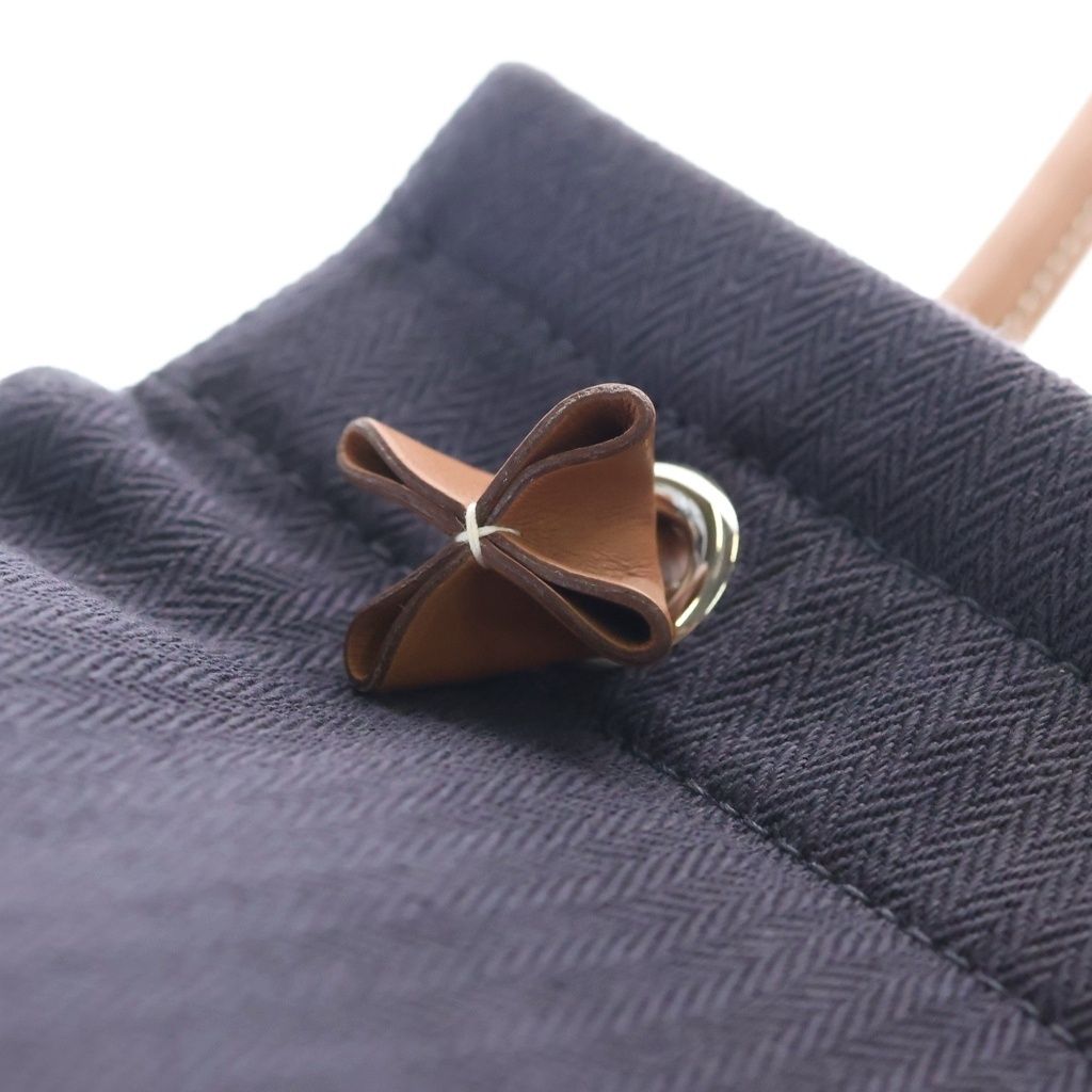 Hermes Aline MM Canvas Shoulder Bag Navy — view 6