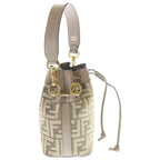 Fendi Zucca Pattern Montresor Canvas Leather 2-Way Bag Gold Beige — view 3