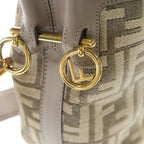 Fendi Zucca Pattern Montresor Canvas Leather 2-Way Bag Gold Beige — view 6