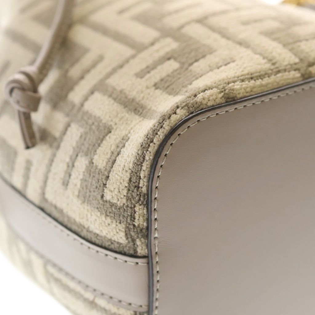 Fendi Zucca Pattern Montresor Canvas Leather 2-Way Bag Gold Beige — view 5