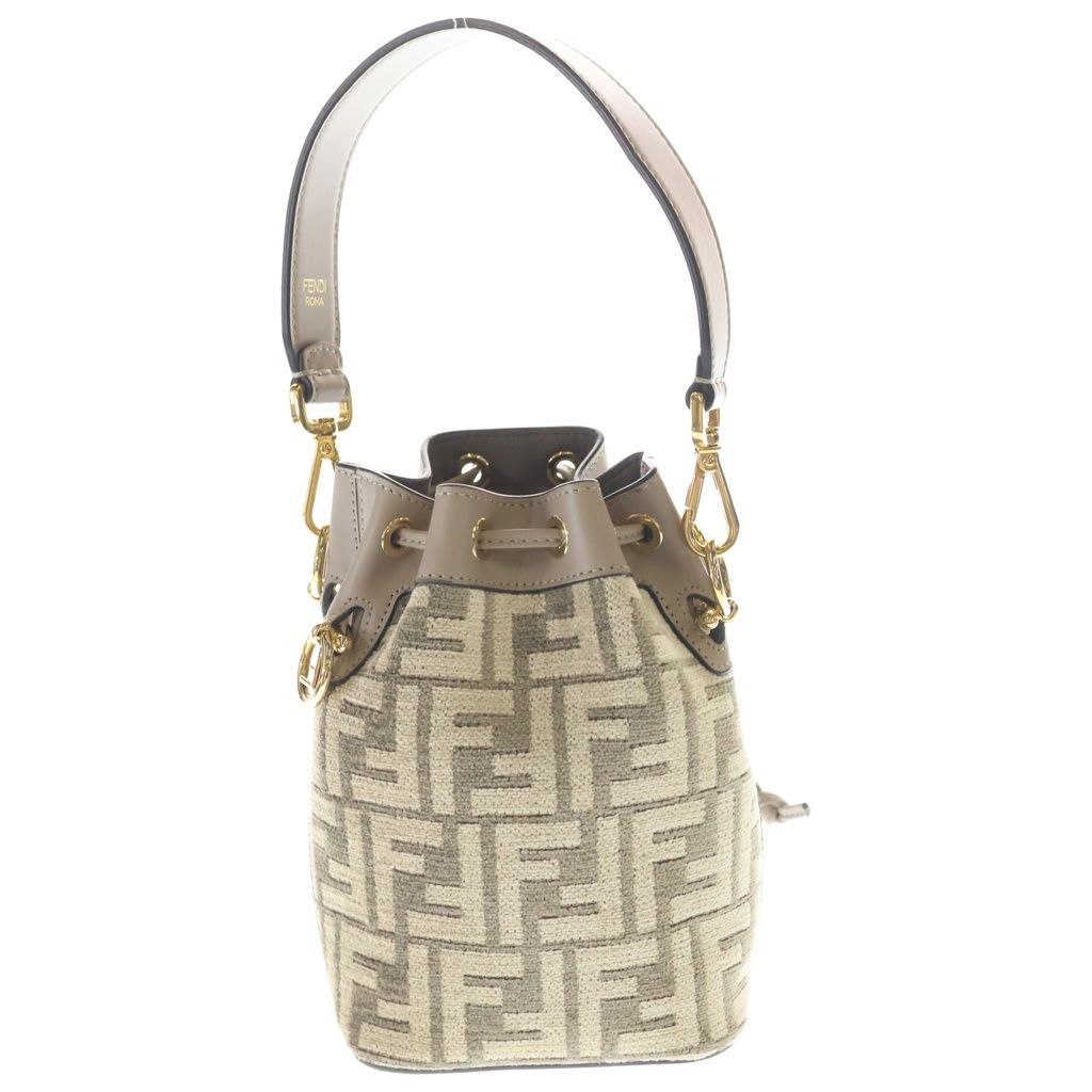 Fendi Zucca Pattern Montresor Canvas Leather 2-Way Bag Gold Beige — view 2
