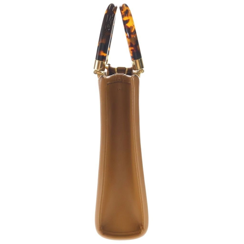 Fendi Sunshine Small Mini Shoulder Bag Brown Camel Leather Gold — view 3