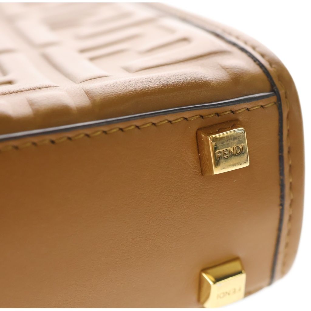 Fendi Sunshine Small Mini Shoulder Bag Brown Camel Leather Gold — view 6