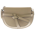 Loewe Gate Dual Small Anagram Logo Leather Shoulder Bag Beige