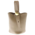 Loewe Pebble Bucket Mini Leather Handbag Gold Beige