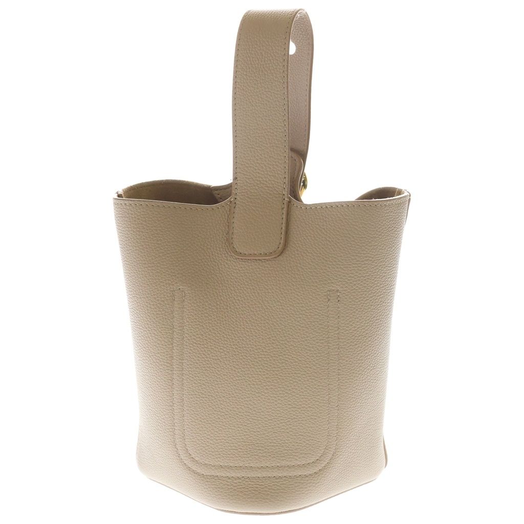 Loewe Pebble Bucket Mini Leather Handbag Gold Beige — view 2