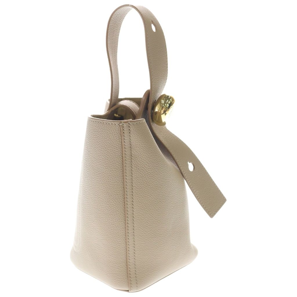 Loewe Pebble Bucket Mini Leather Handbag Gold Beige — view 3