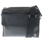 Louis Vuitton Taiga Alex Messenger Shoulder Bag Black Leather Silver