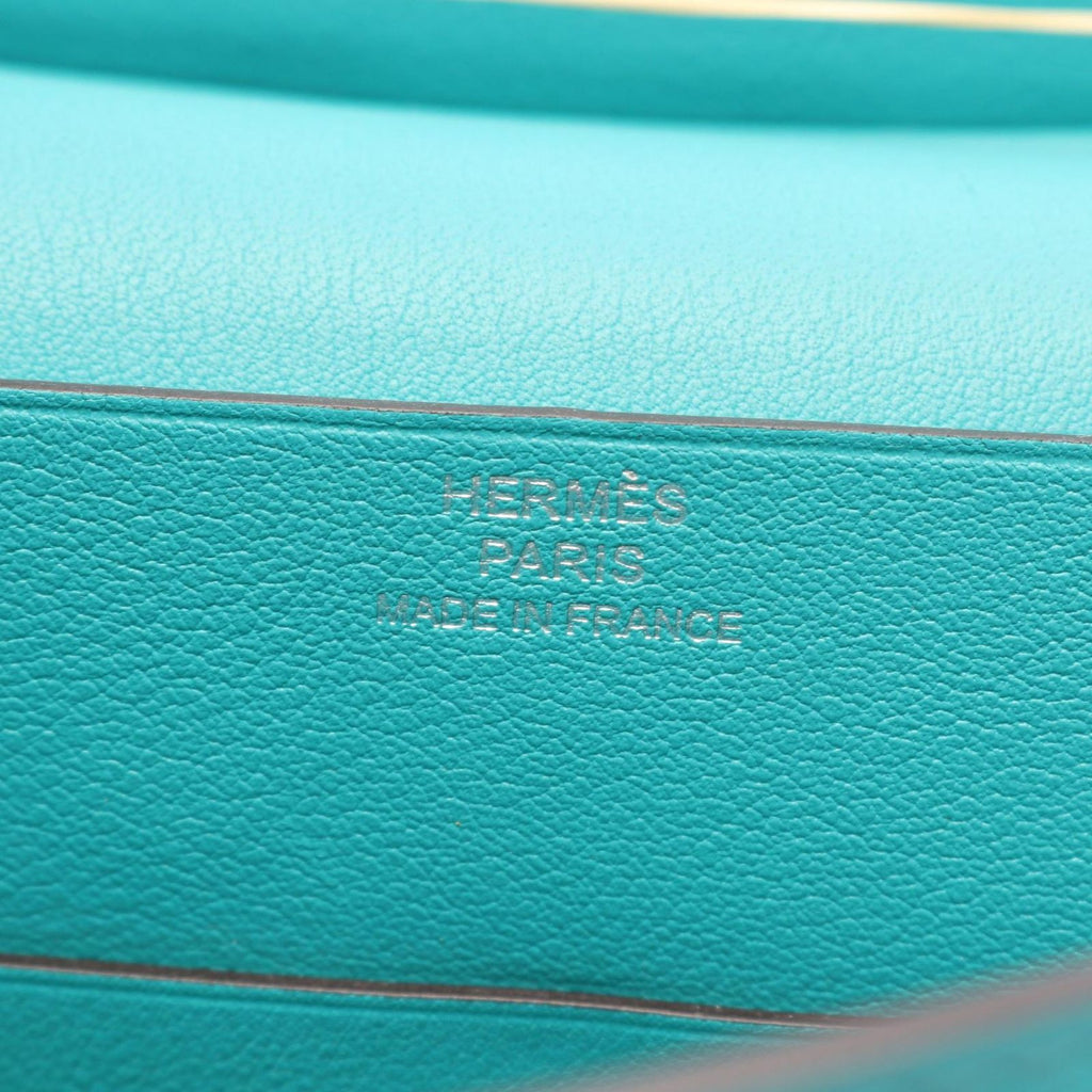 Hermes Pouch Tutti Frutti Blue Paon Lime Leather — view 4