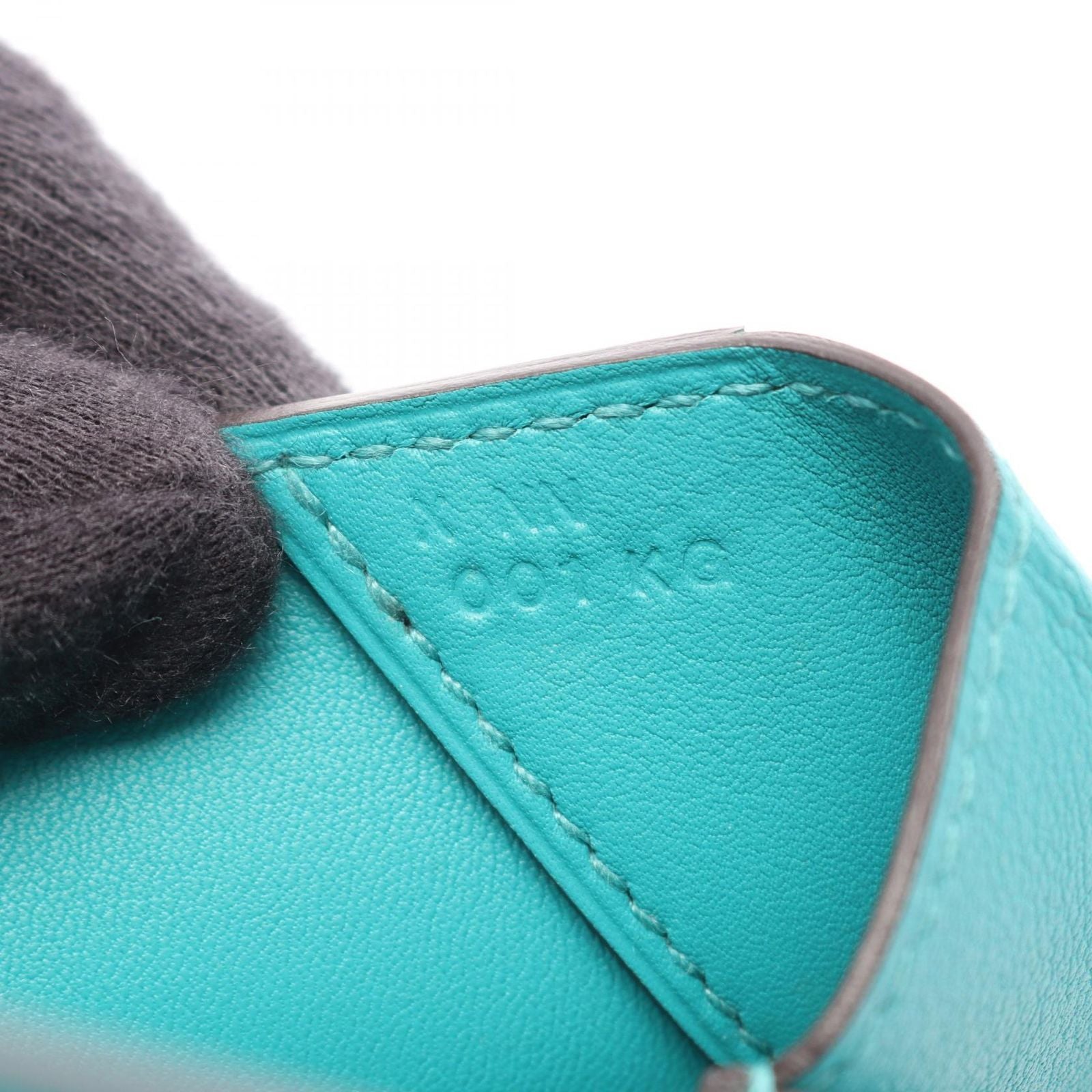 Hermes Pouch Tutti Frutti Blue Paon Lime Leather — view 5