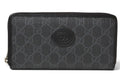 Gucci Wallet Interlocking GG Supreme Zip Around Gray Black