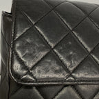 Chanel Shoulder Bag Quilted Double Face Lambskin Black Gold — view 7