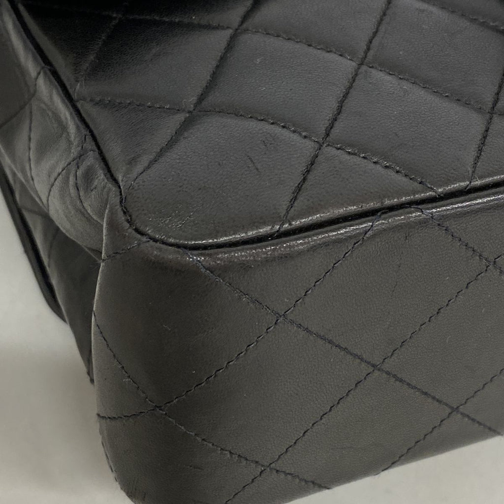 Chanel Shoulder Bag Quilted Double Face Lambskin Black Gold — view 6