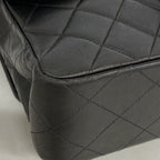 Chanel Shoulder Bag Quilted Double Face Lambskin Black Gold — view 6