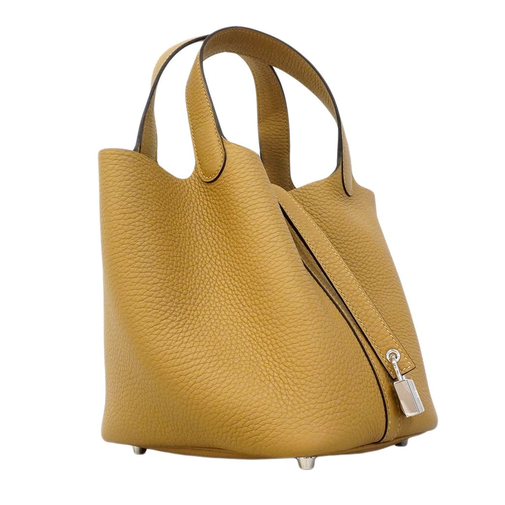 Hermes Handbag Picotin Lock PM Taurillon Clemence Dune Silver — view 2