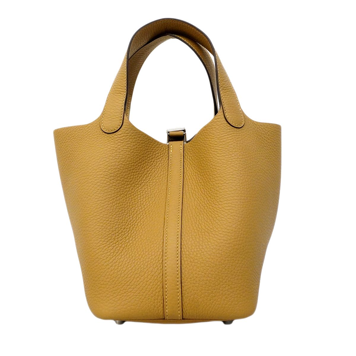 Hermes Handbag Picotin Lock PM Taurillon Clemence Dune Silver — view 6