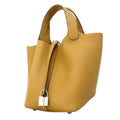 Hermes Handbag Picotin Lock PM Taurillon Clemence Dune Silver