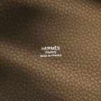 Hermes Handbag Picotin Lock PM Taurillon Clemence Etoupe Silver — view 5
