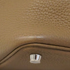 Hermes Handbag Picotin Lock PM Taurillon Clemence Etoupe Silver — view 6