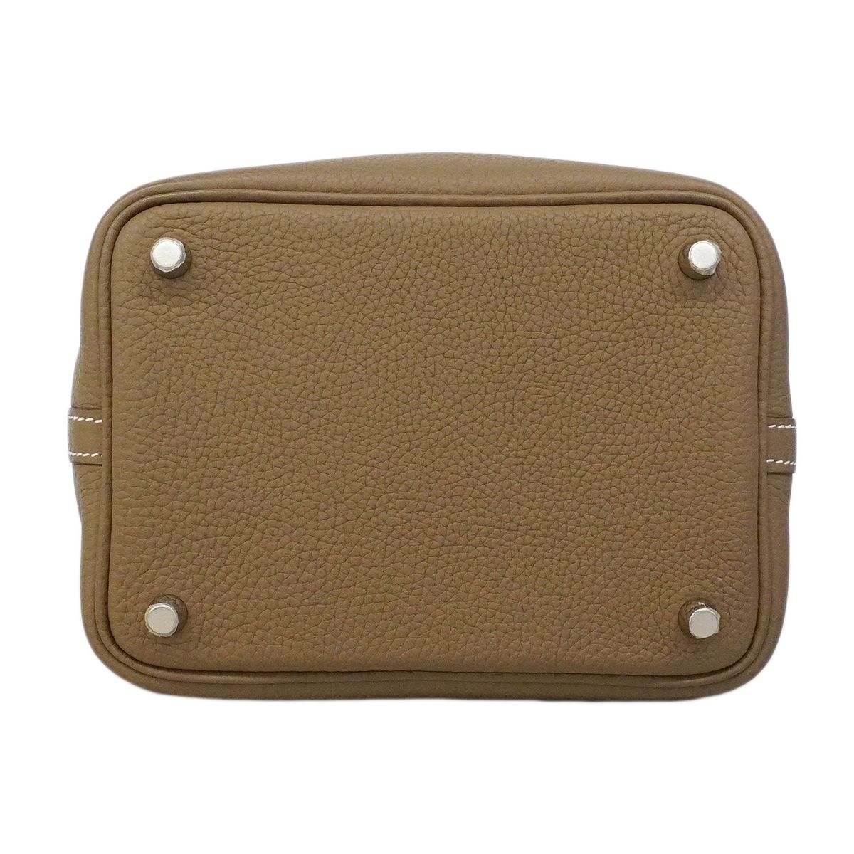 Hermes Handbag Picotin Lock PM Taurillon Clemence Etoupe Silver — view 3