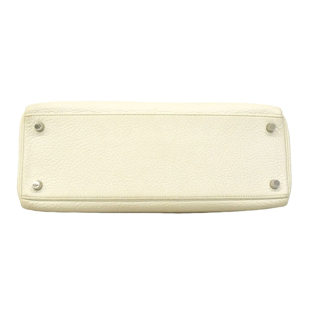 Hermes Handbag Kelly 32 Taurillon Clemence White Silver — view 3