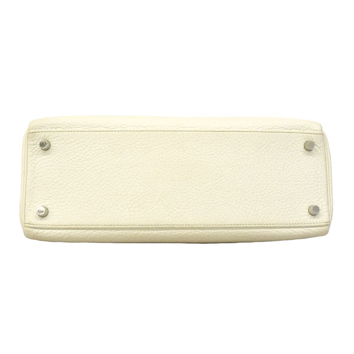 Hermes Handbag Kelly 32 Taurillon Clemence White Silver — view 3