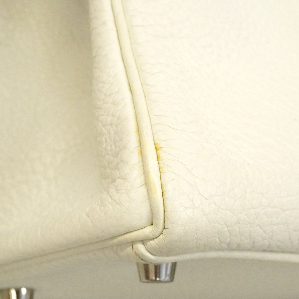 Hermes Handbag Kelly 32 Taurillon Clemence White Silver — view 6