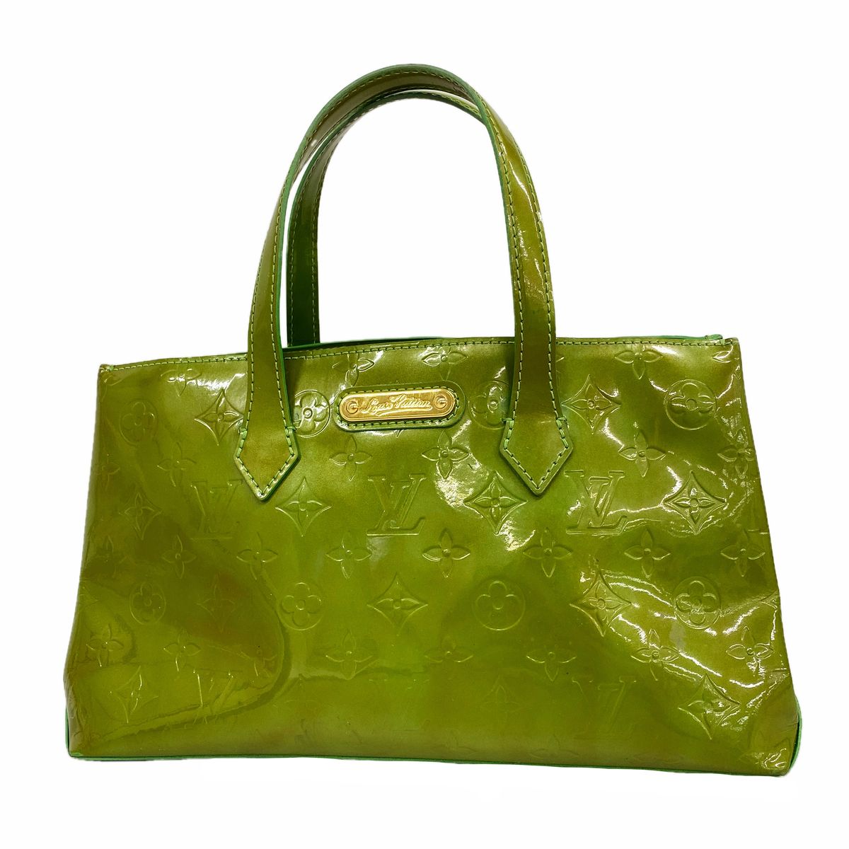 Louis Vuitton Handbag Vernis Wilshire Blue Bird Vert Cles Dies