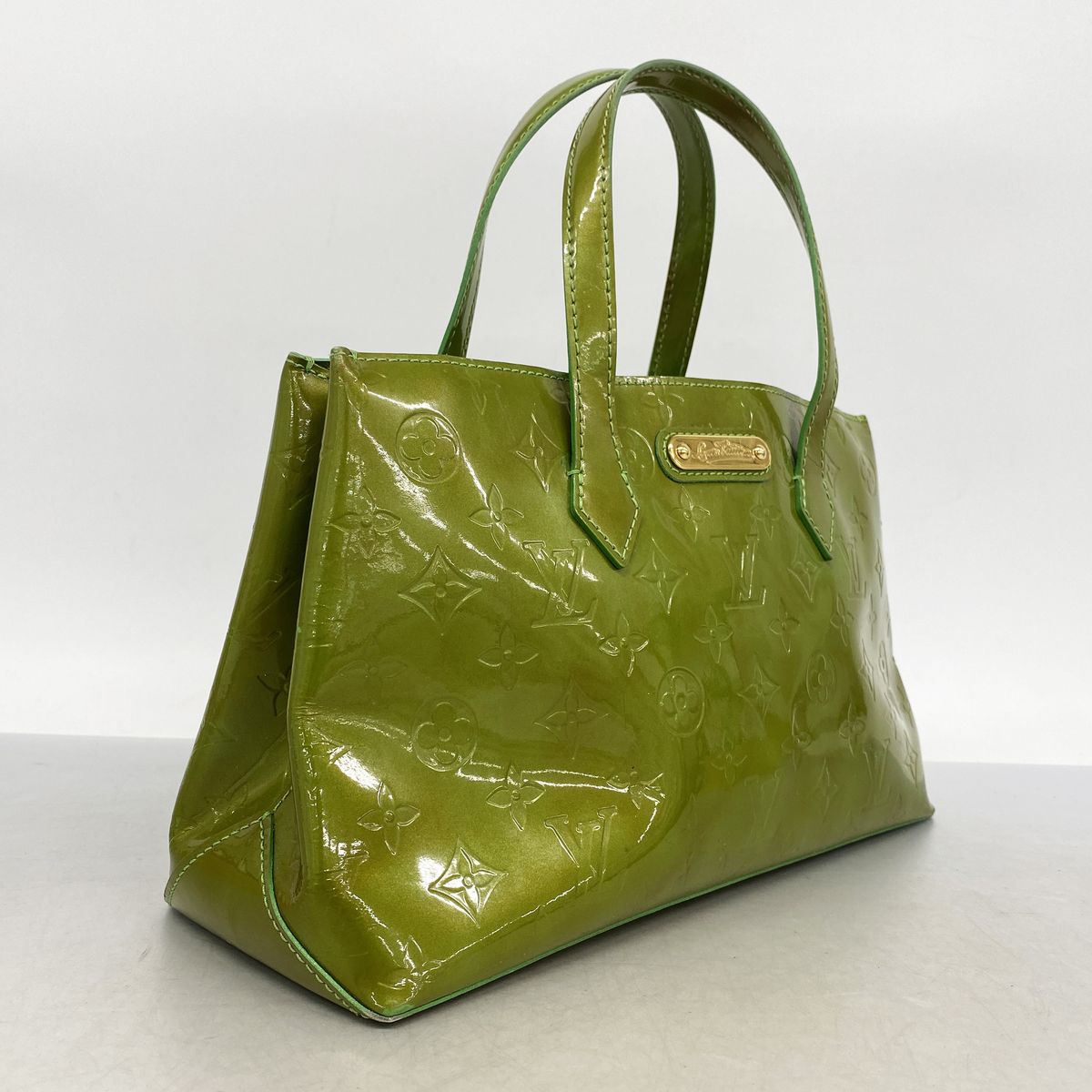 Louis Vuitton Handbag Vernis Wilshire Blue Bird Vert Cles Dies — view 2