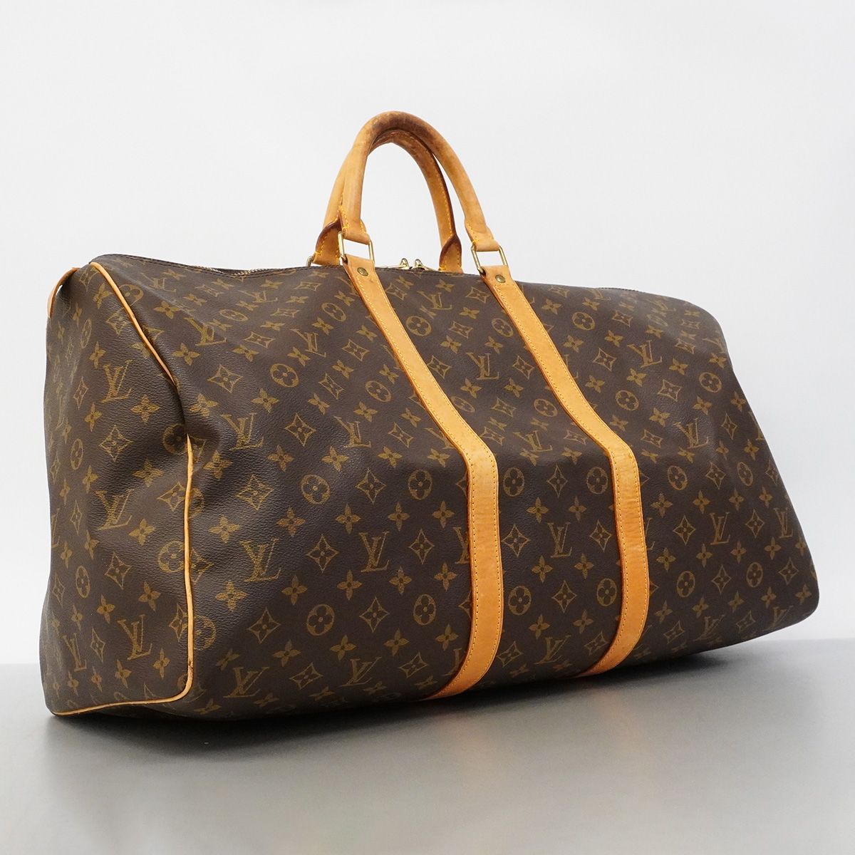 Louis Vuitton Boston Bag Monogram Keepall 55 Brown — view 2