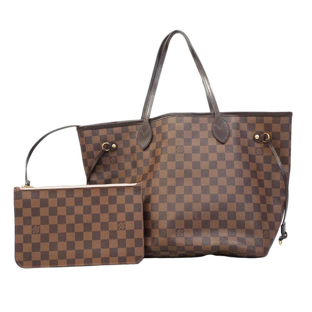 Louis Vuitton Tote Bag Damier Neverfull MM Rose Ballerine Ebene