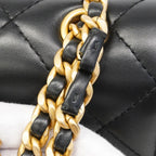 Chanel Shoulder Bag Quilted Lambskin Black Gold — view 6