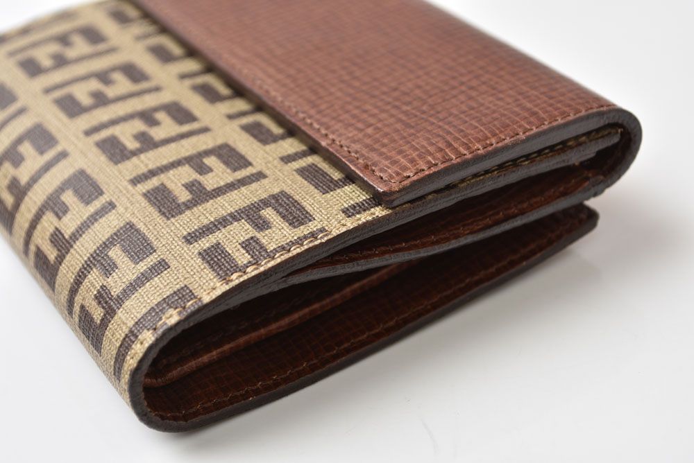 Fendi Wallet Bifold Fold Zucca Pattern Beige Brown — view 6