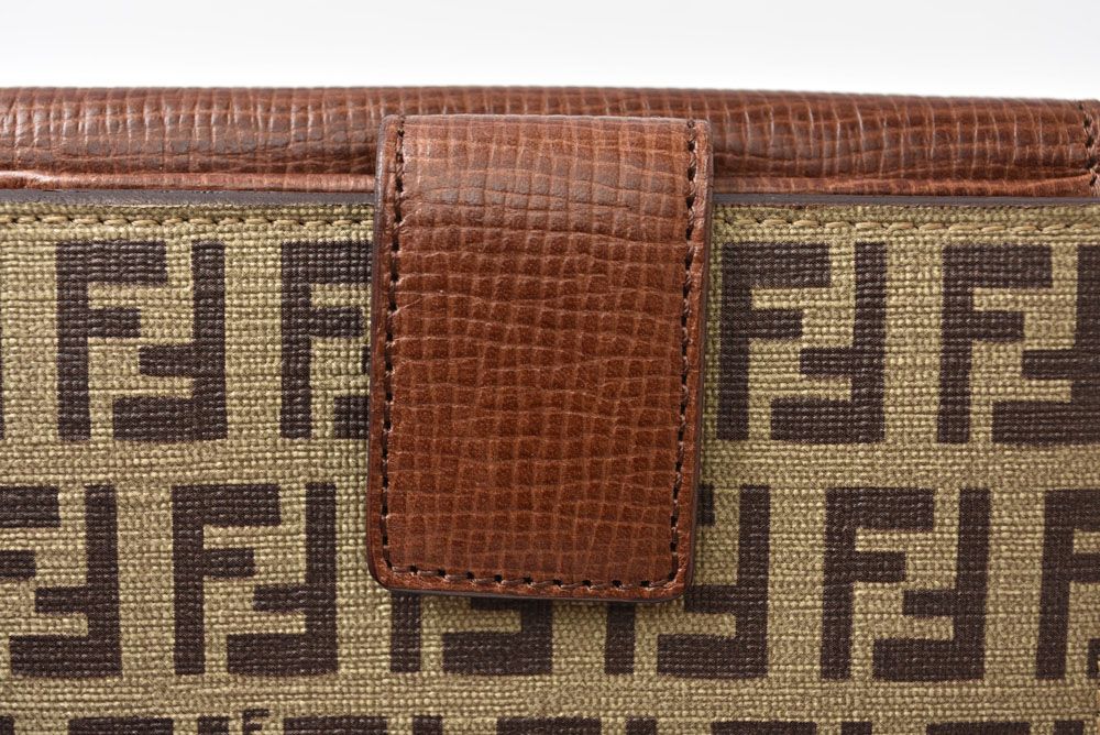 Fendi Wallet Bifold Fold Zucca Pattern Beige Brown — view 4