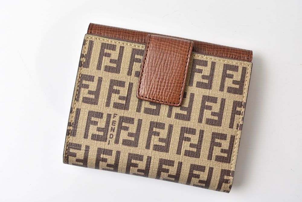 Fendi Wallet Bifold Fold Zucca Pattern Beige Brown — view 3