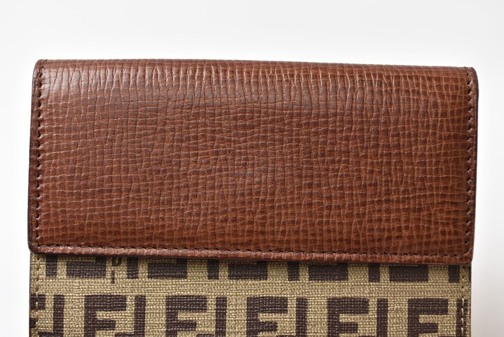 Fendi Wallet Bifold Fold Zucca Pattern Beige Brown — view 5