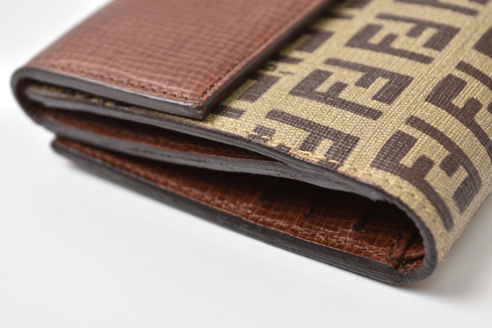 Fendi Wallet Bifold Fold Zucca Pattern Beige Brown — view 7