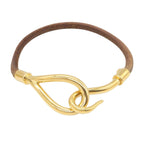 Hermes Jumbo Bra Gold Leather Bracelet